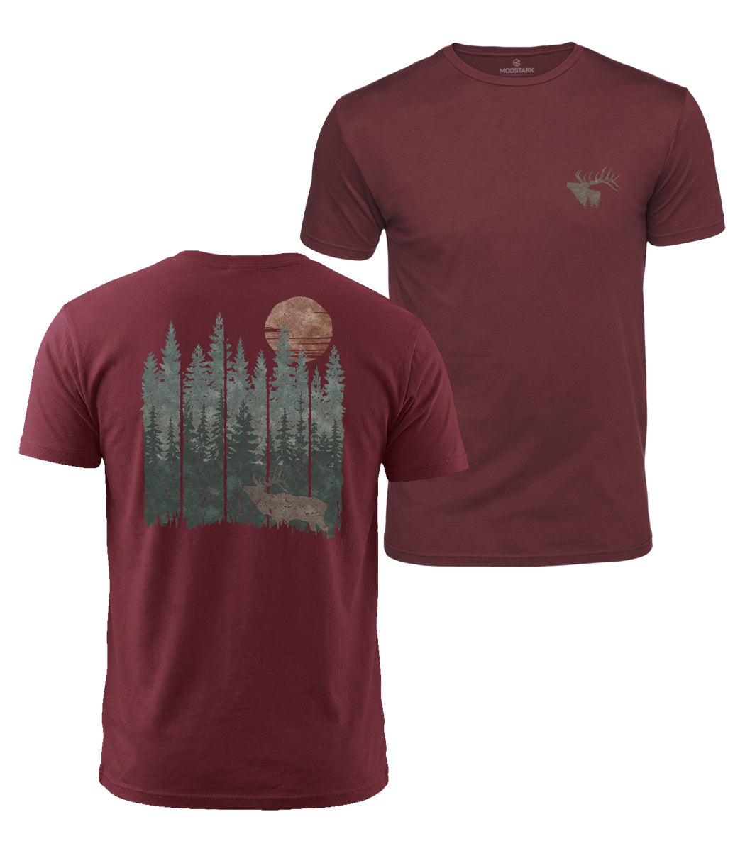 Wilderness Elk Forest Cotton T-Shirt