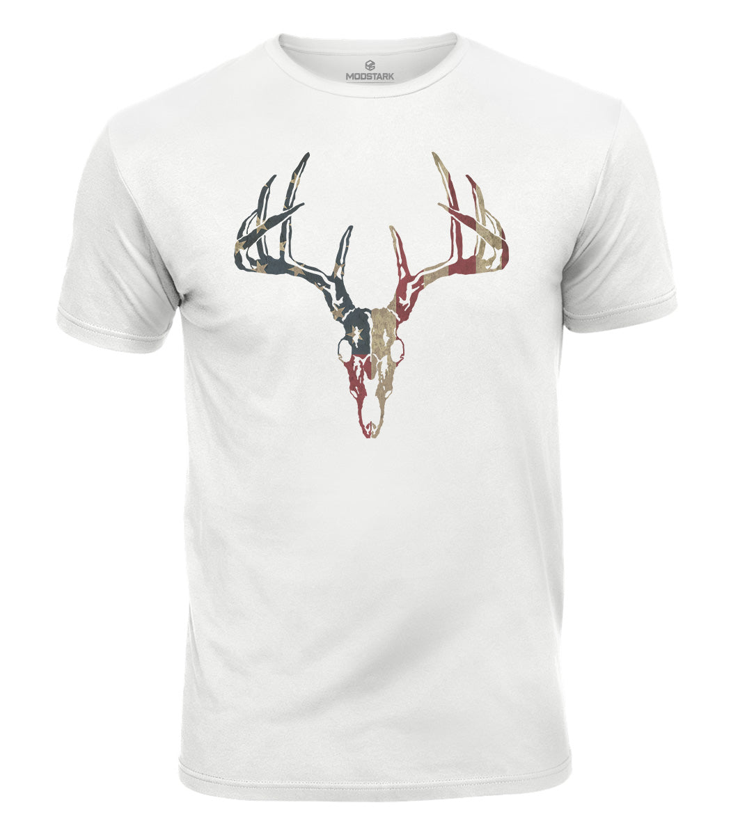USA Deer Skull Cotton T-Shirt