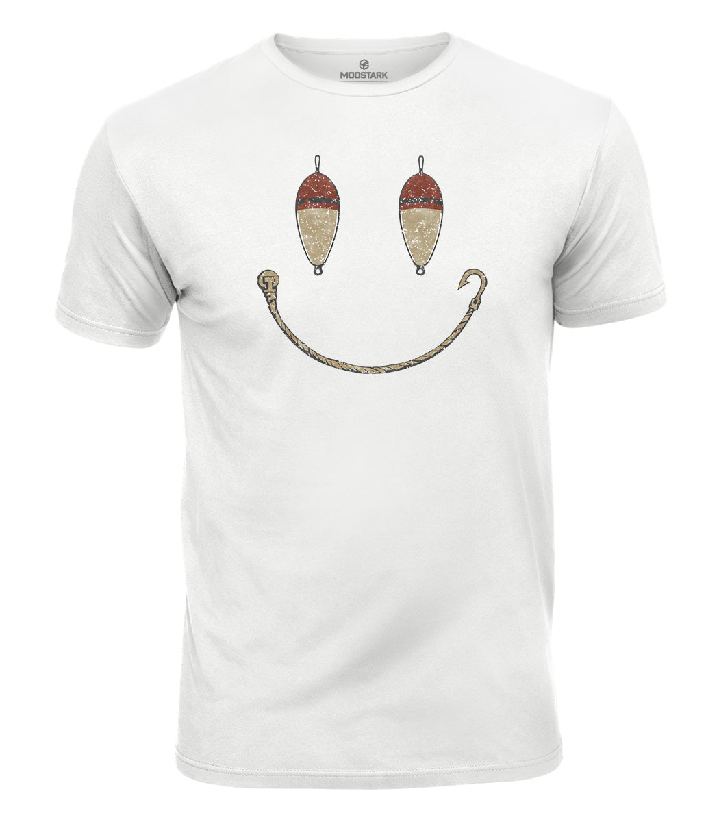 Fishing Smiley Cotton T-Shirt