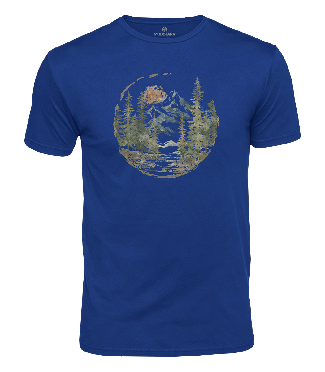 Mountain Forest Landscape Cotton T-Shirt