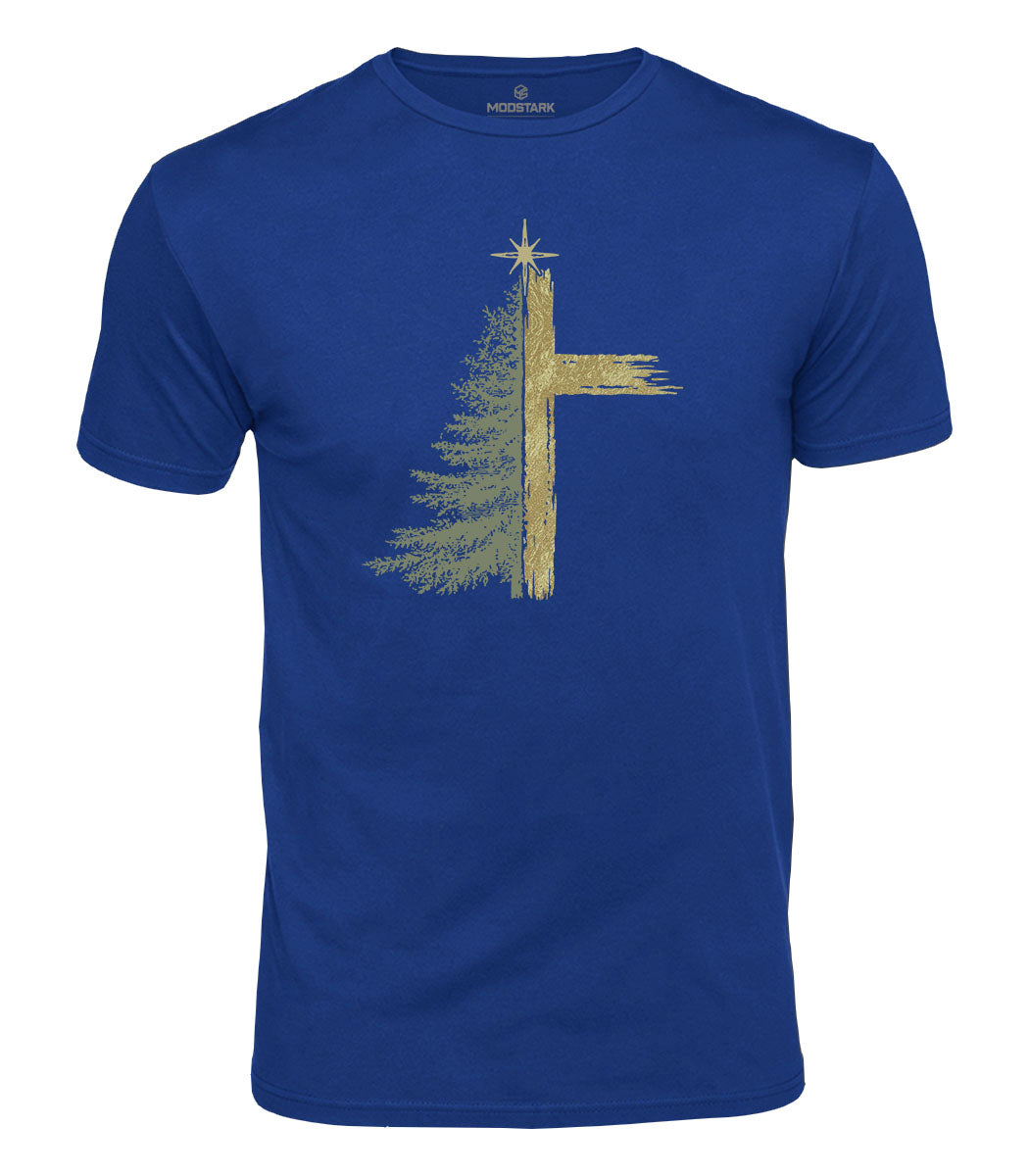 Christmas Pine Cross Cotton T-Shirt