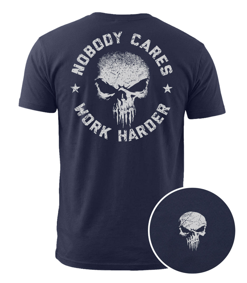 Work Harder Skull Cotton T-Shirt