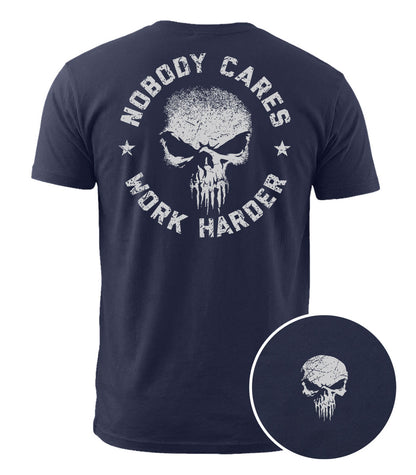 Work Harder Skull Cotton T-Shirt
