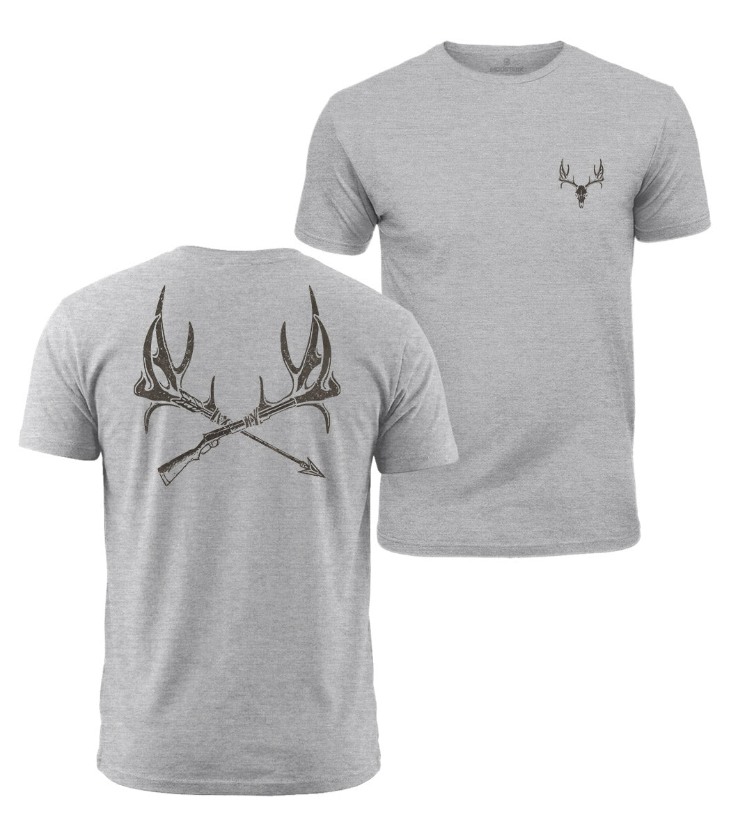 Crossed Antlers Cotton T-Shirt