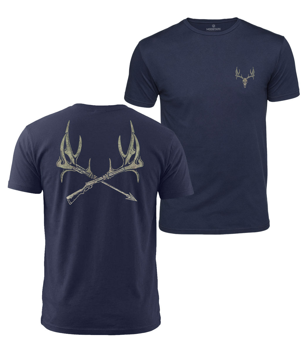 Crossed Antlers Cotton T-Shirt