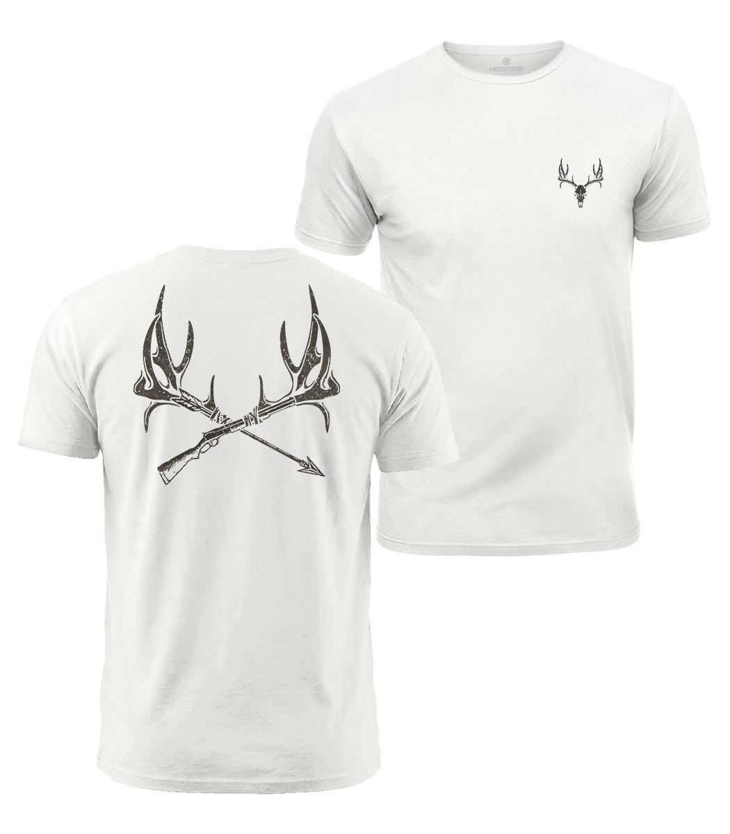 Crossed Antlers Cotton T-Shirt