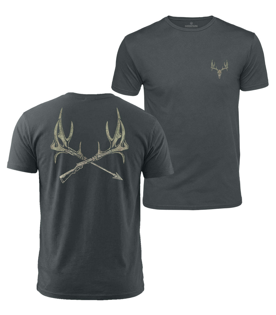 Crossed Antlers Cotton T-Shirt