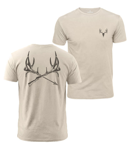 Crossed Antlers Cotton T-Shirt