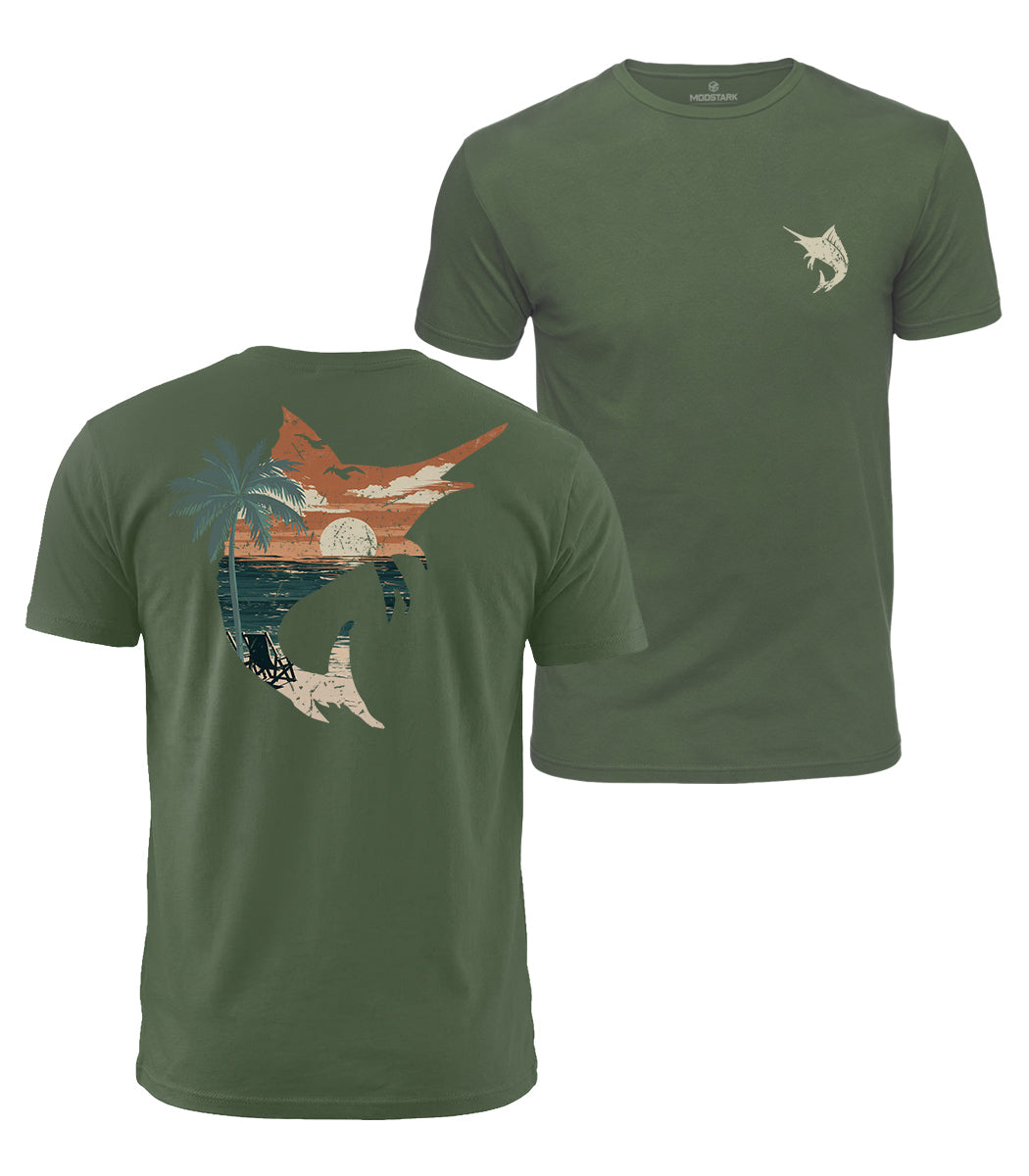 Marlin Beach Graphic Cotton T-Shirt