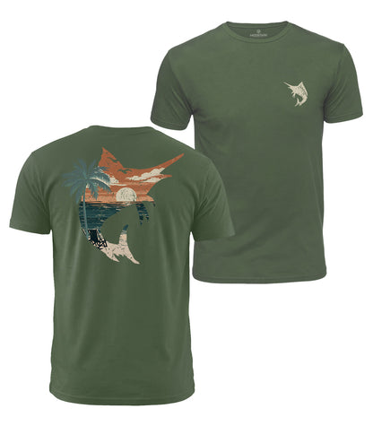 Marlin Beach Graphic Cotton T-Shirt