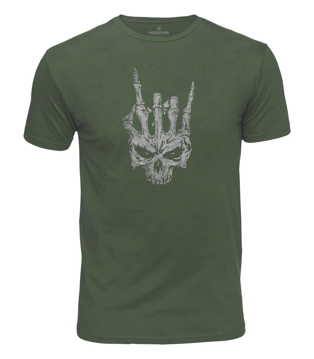 Rock On Skull Cotton T-Shirt