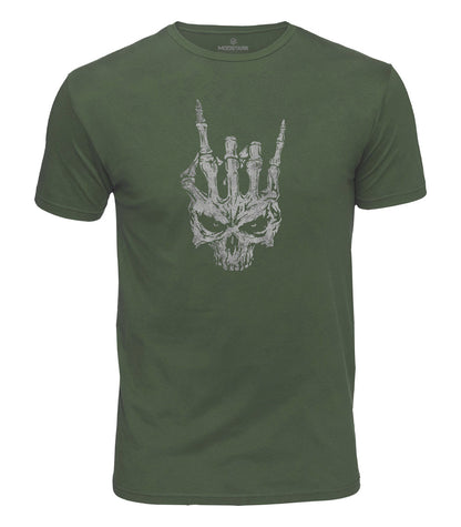 Rock On Skull Cotton T-Shirt