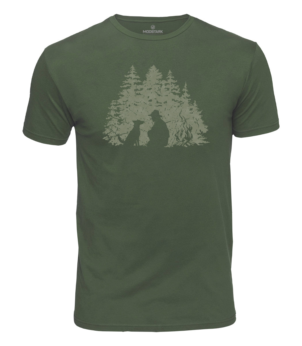 Camping With My Dog Cotton T-Shirt
