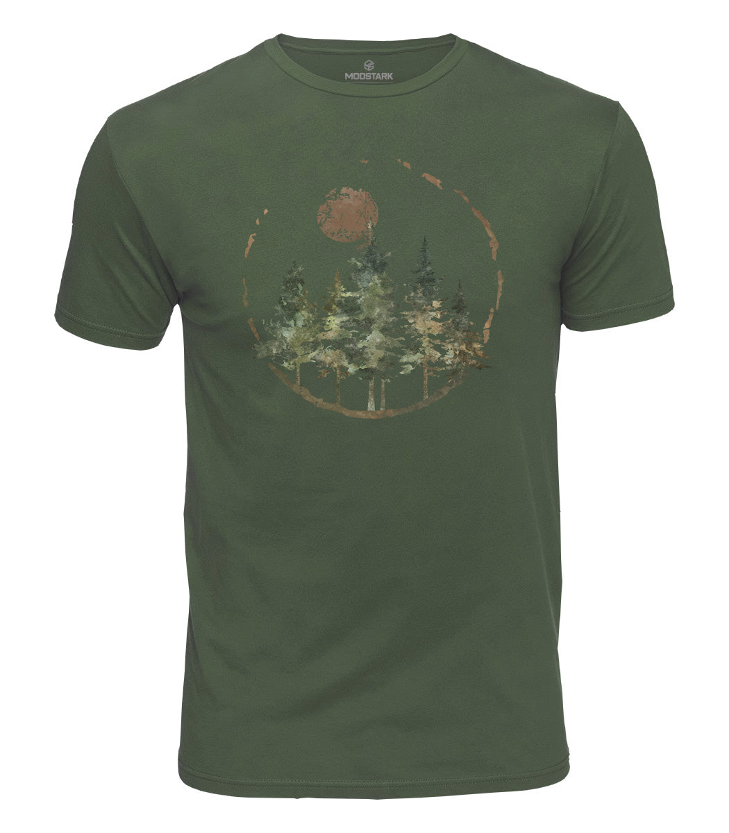 Vintage Pine Forest Cotton T-Shirt