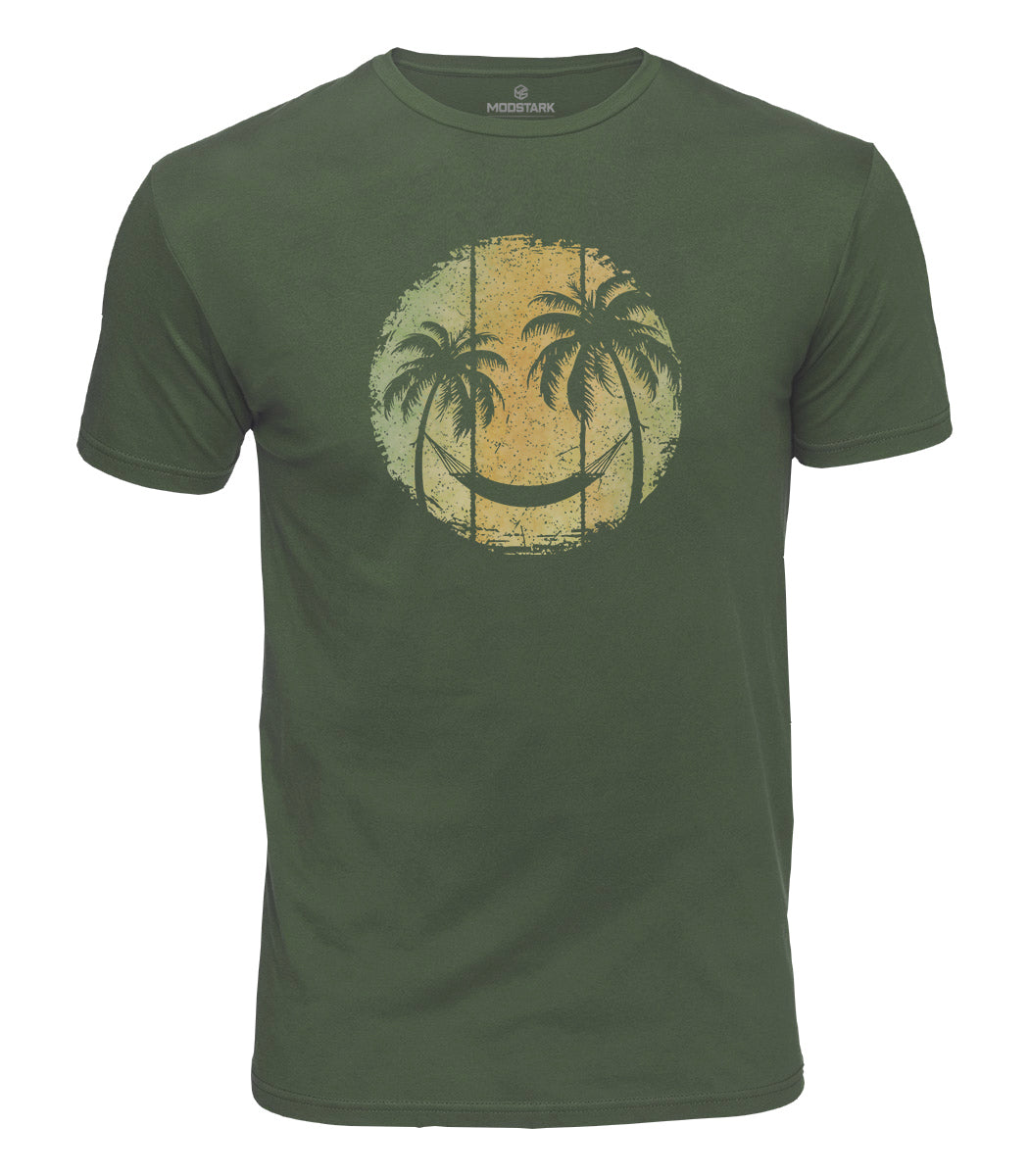 Tropical Smiley Face Cotton T-Shirt