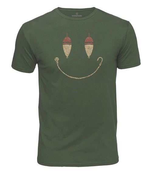 Fishing Smiley Cotton T-Shirt