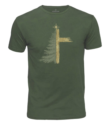 Christmas Pine Cross Cotton T-Shirt