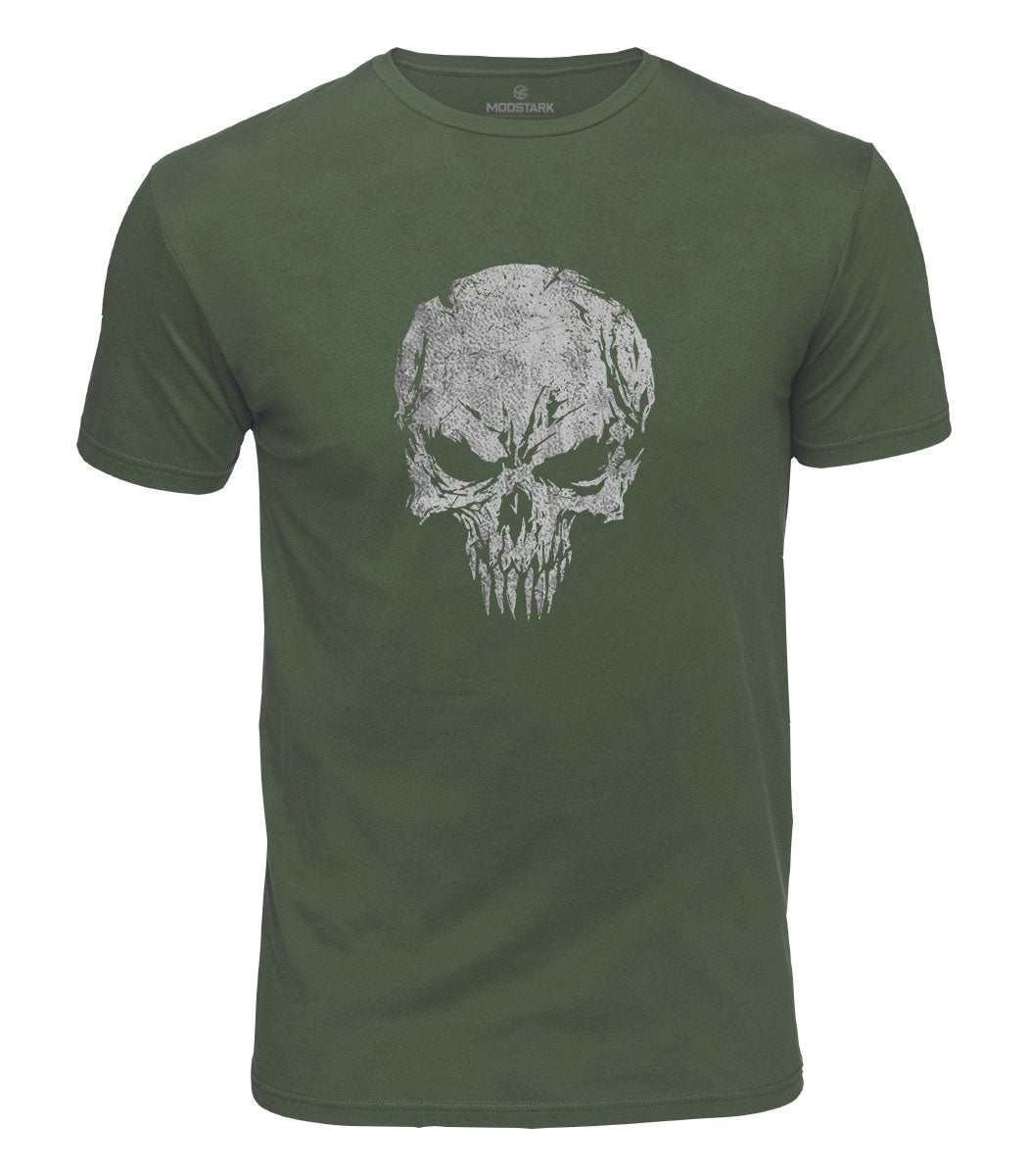 Battle Worn Skull Cotton T-Shirt