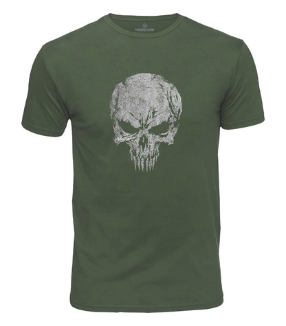 Battle Worn Skull Cotton T-Shirt