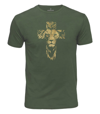 Lion Cross Faith Cotton T-Shirt
