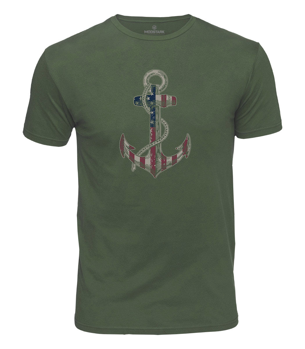 Patriotic Anchor Cotton T-Shirt