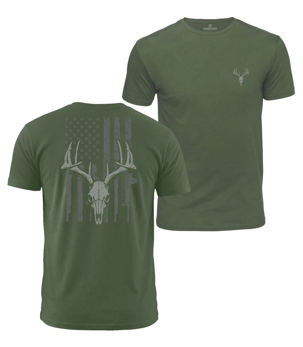 Patriotic Deer Hunter Cotton T-Shirt