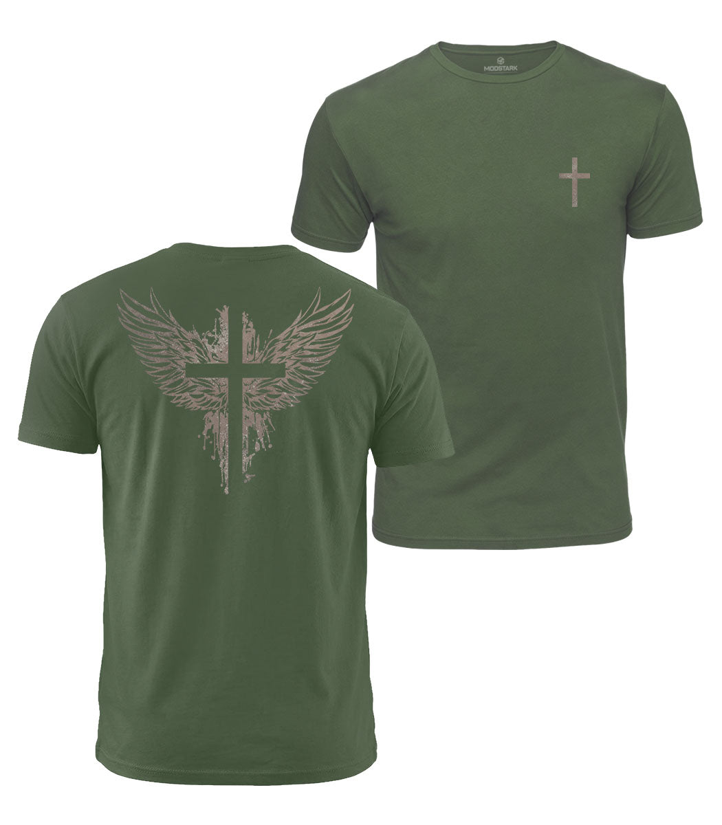 Cross & Wings Cotton T-Shirt
