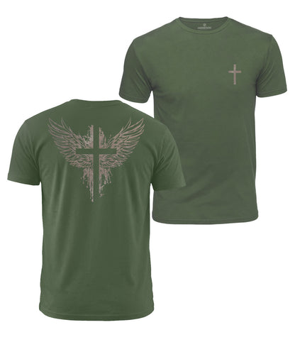 Cross & Wings Cotton T-Shirt