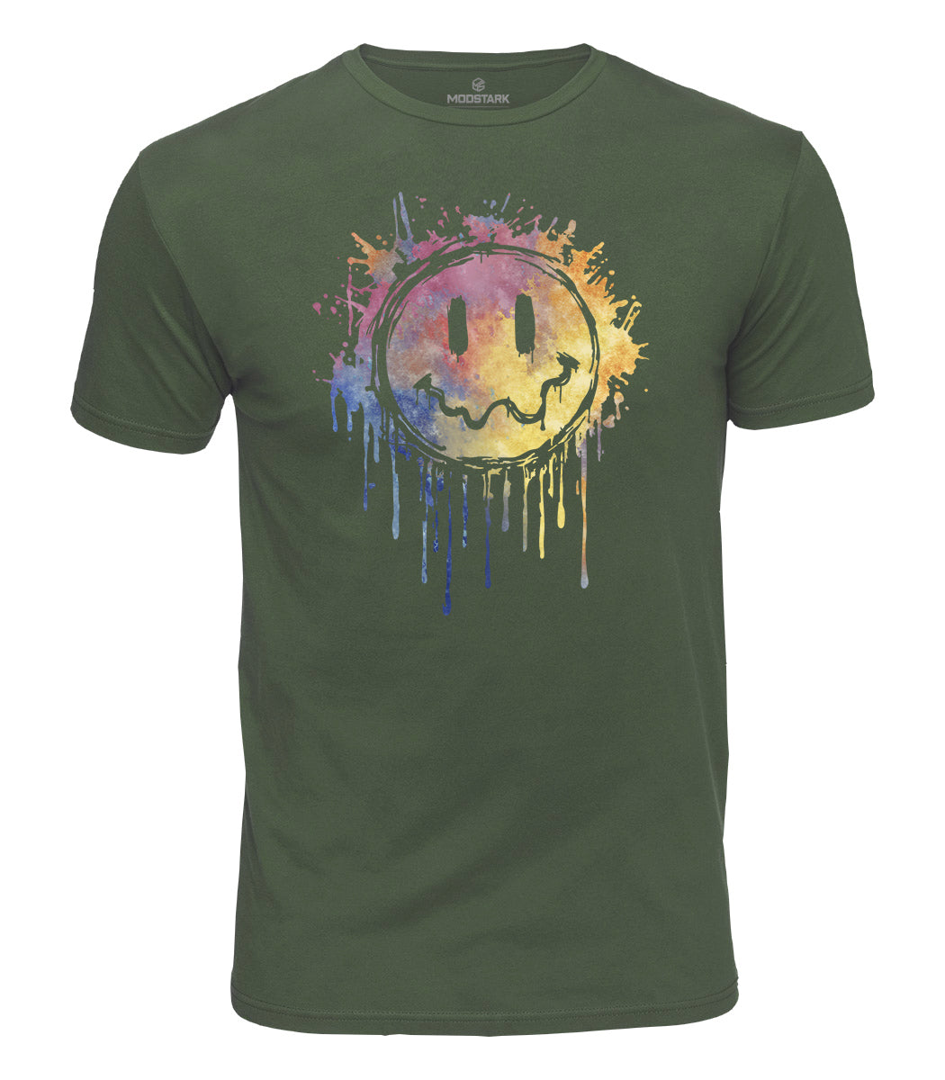 Dripping Smiley Face Cotton T-Shirt
