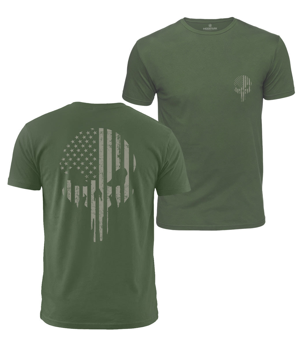 USA Skull Cotton T-Shirt
