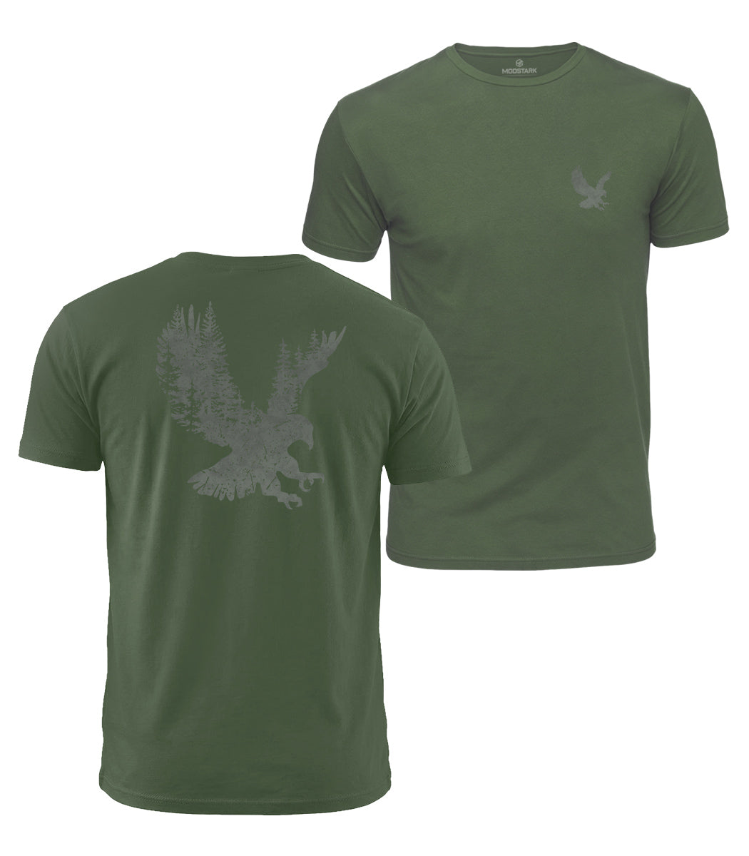 Forest Eagle Silhouette Cotton T-Shirt