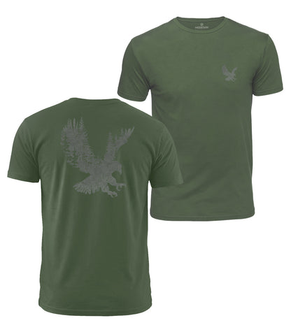 Forest Eagle Silhouette Cotton T-Shirt