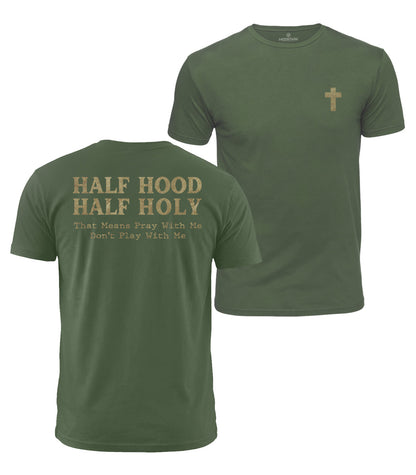 Half Hood Half Holy Cotton T-Shirt