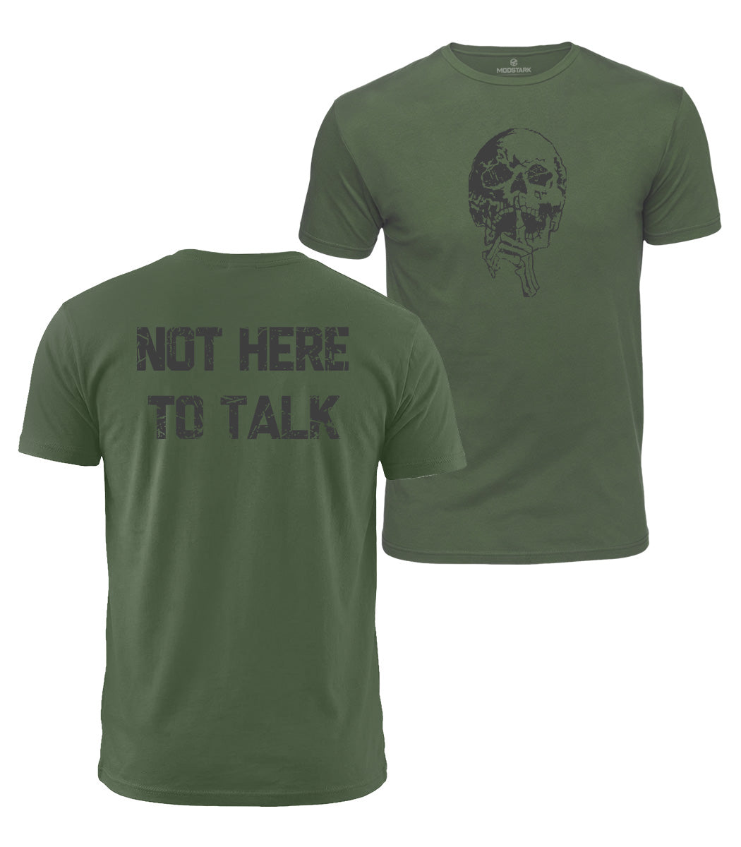Not Here To Talk Skull Cotton T-Shirt