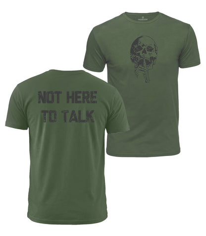 Not Here To Talk Skull Cotton T-Shirt
