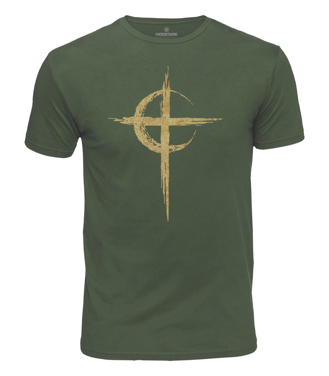 Celtic Moon Cross Cotton T-Shirt