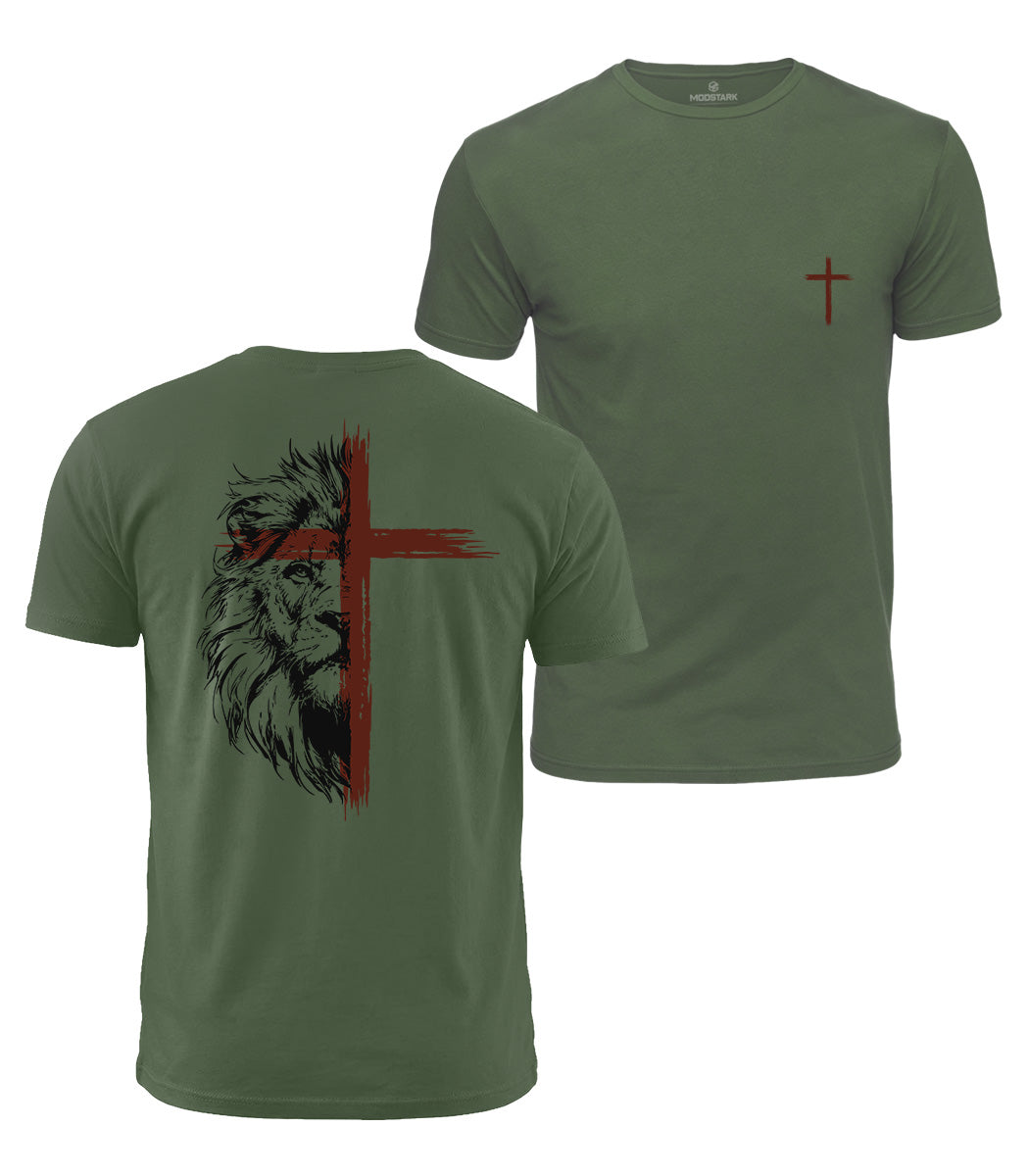 Lion Cross Cotton T-Shirt