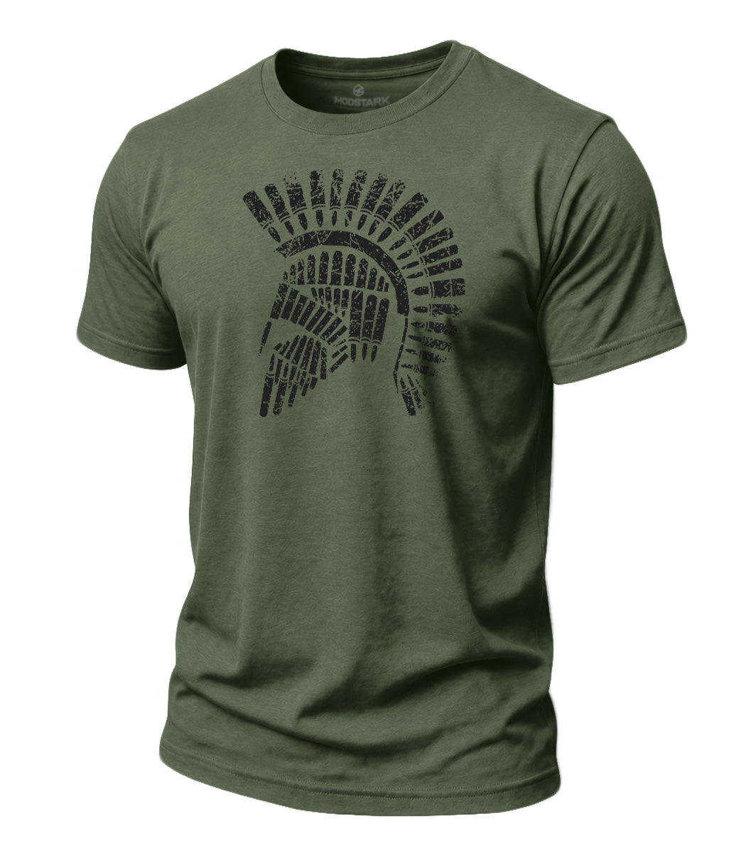 Rugged Spartan Helmet Cotton T-Shirt