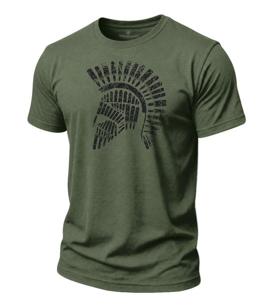 Rugged Spartan Helmet Cotton T-Shirt