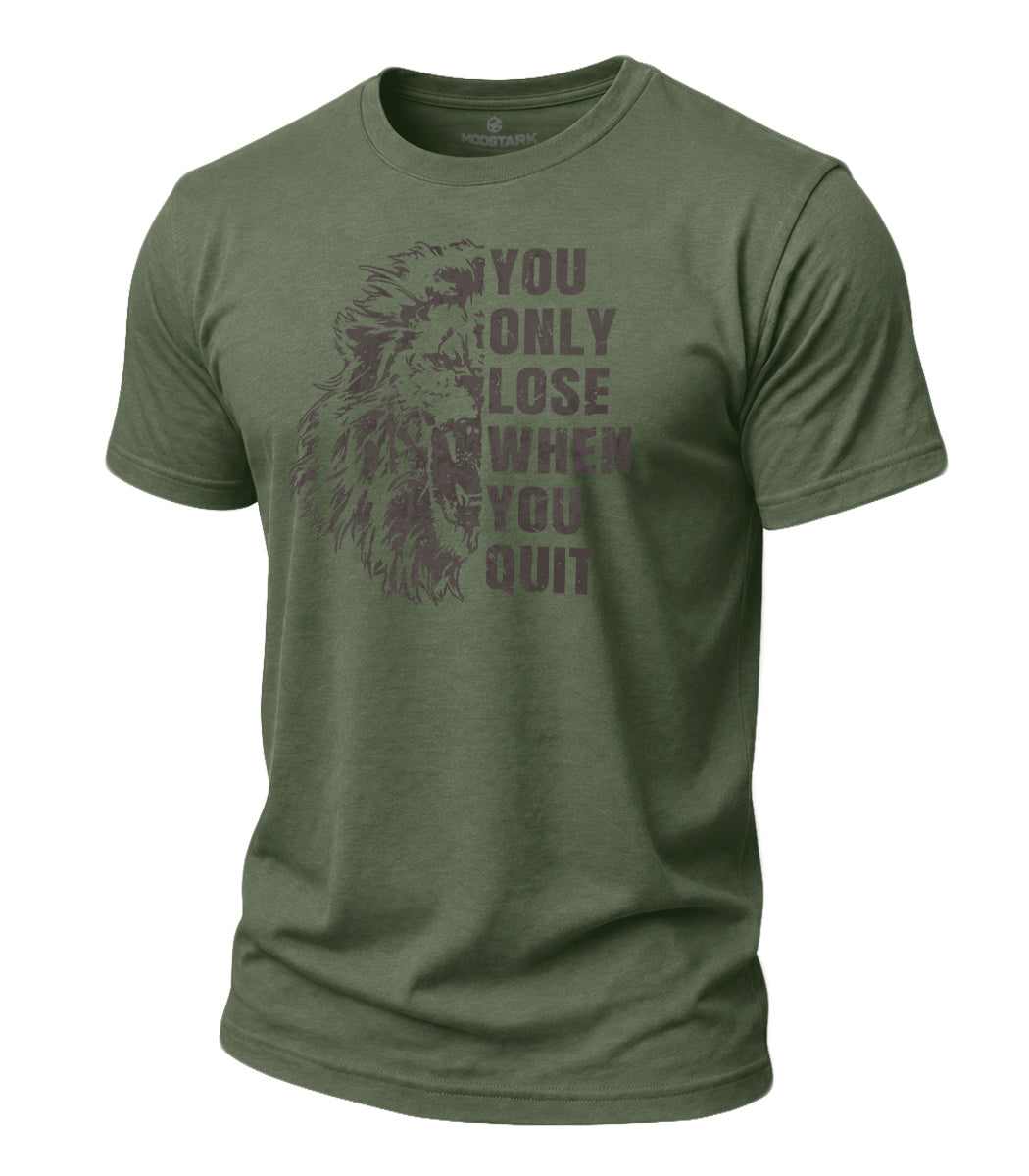 Never Quit Lion Cotton T-Shirt