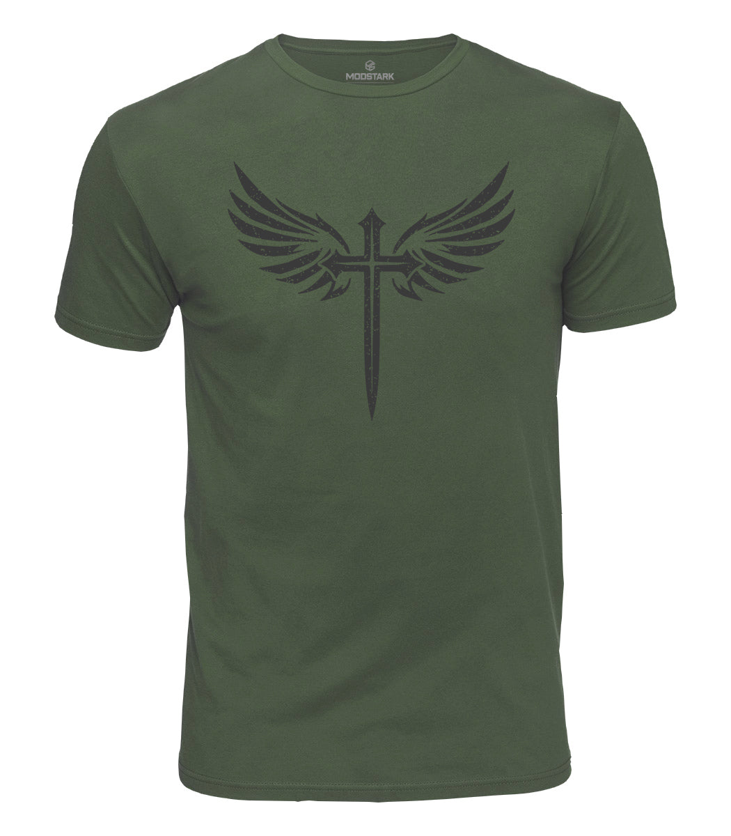 Winged Cross Cotton T-Shirt