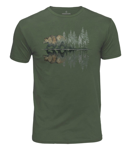Bear Forest Reflection Cotton T-Shirt