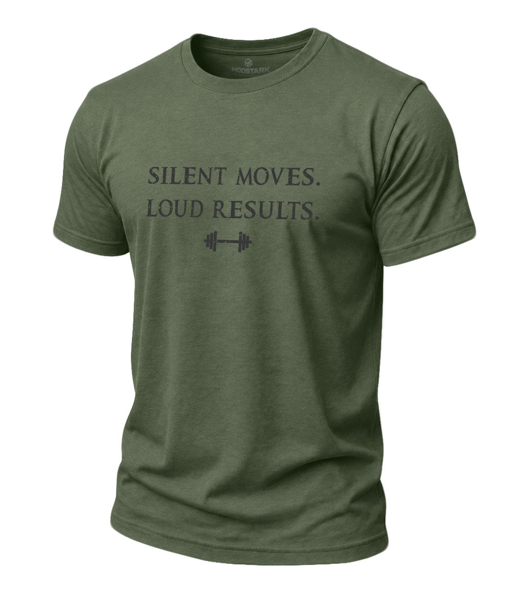 Silent Moves Loud Results Cotton T-Shirt