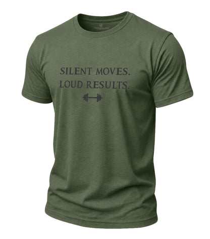 Silent Moves Loud Results Cotton T-Shirt