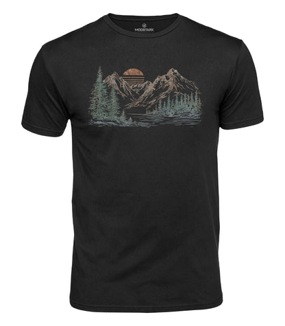 Mountain Lake Sunset Cotton T-Shirt