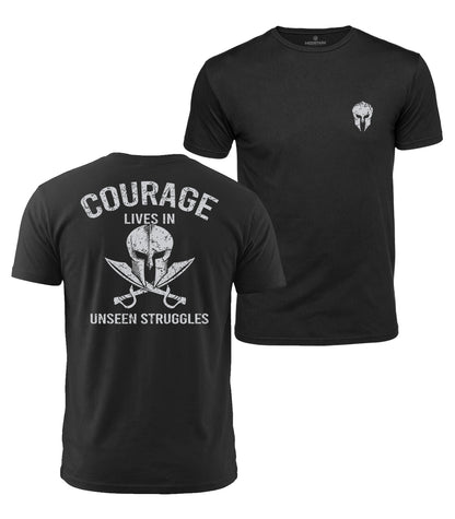 Spartan Courage Quote Cotton T-Shirt