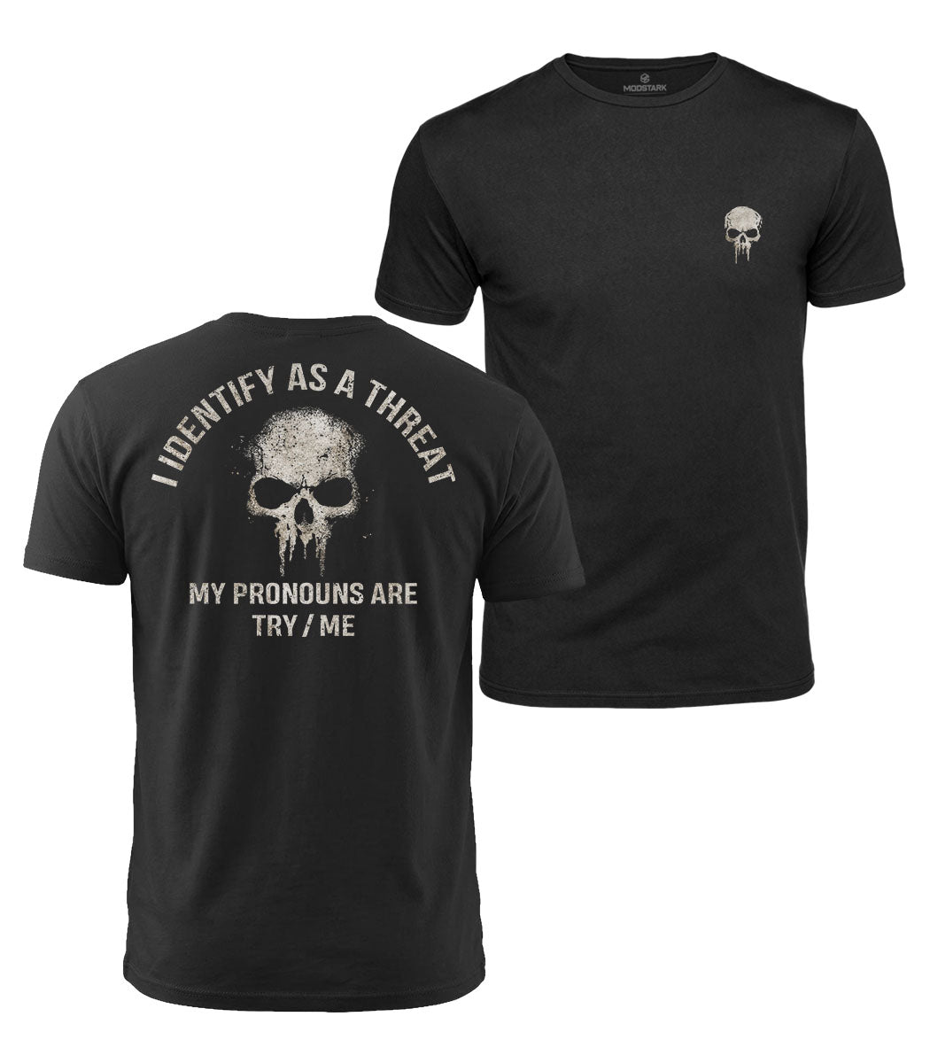 Try Me Skull Cotton T-Shirt