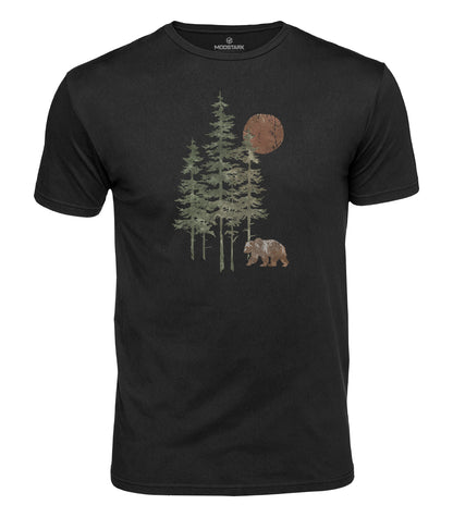 Sunset Bear Forest Cotton T-Shirt