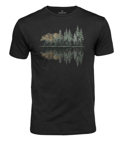 Bear Forest Reflection Cotton T-Shirt