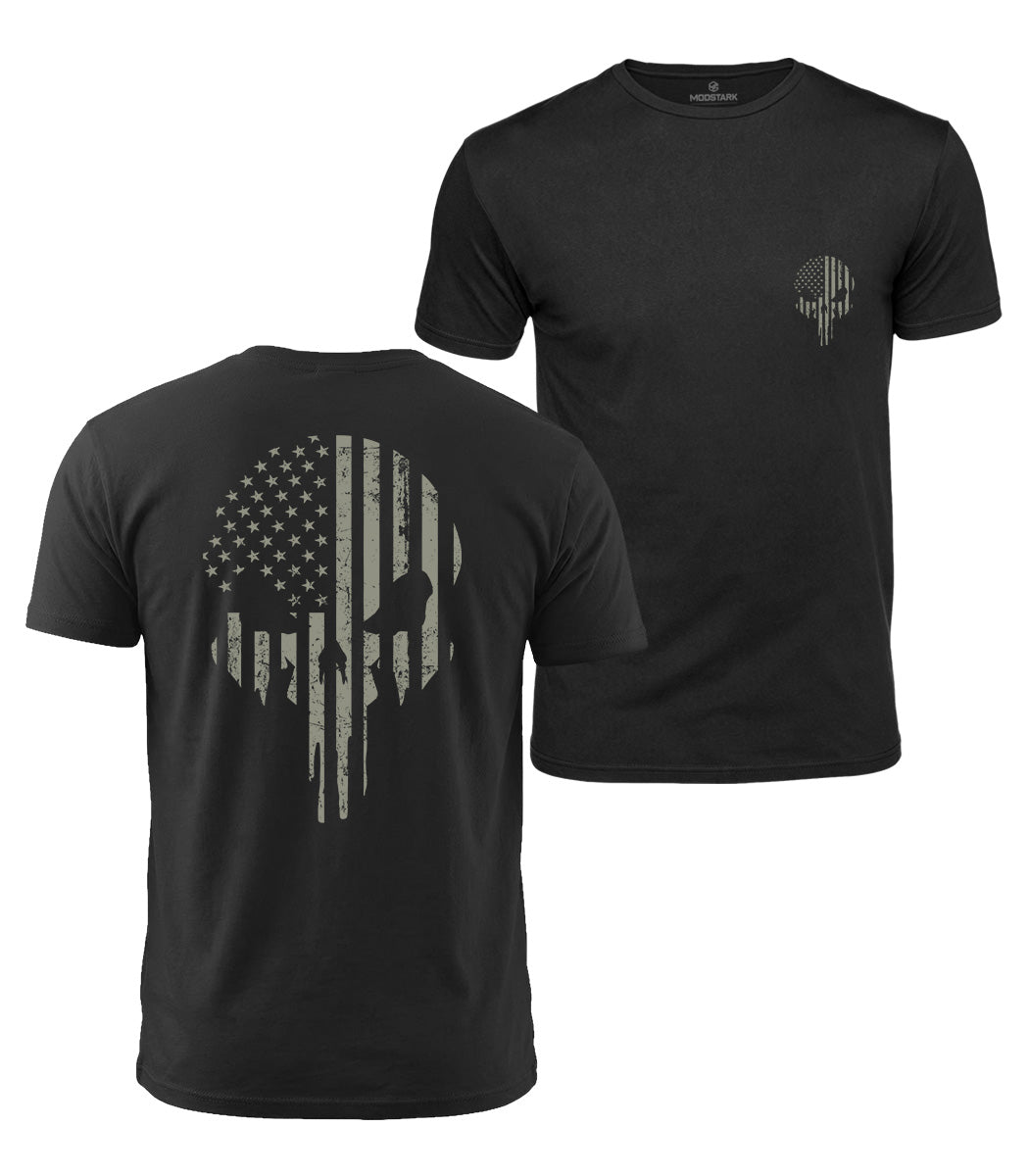 USA Skull Cotton T-Shirt